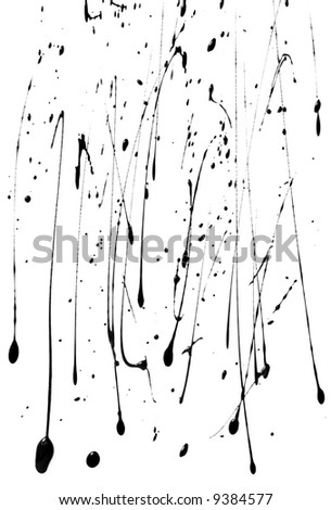black ink splashes on white background