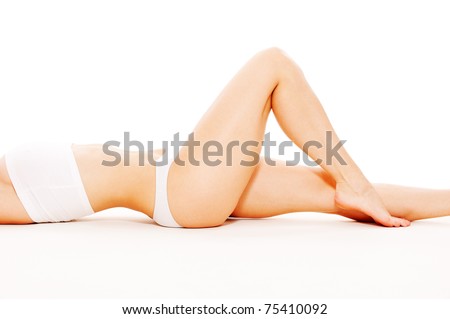 stock photo lovely feminine body in white underwear