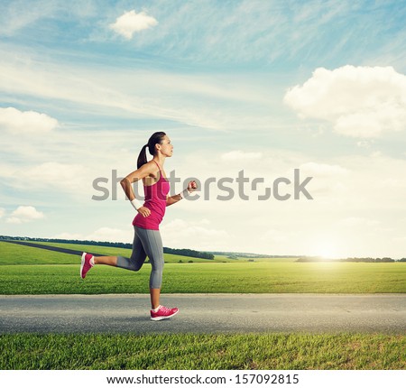 runner woman jogging in countryside runner woman jogging in countryside
