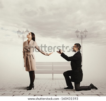 Smiley Handsome Man Making Proposal Of Marriage The Woman
