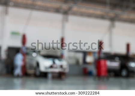 blurry cars  service station for background