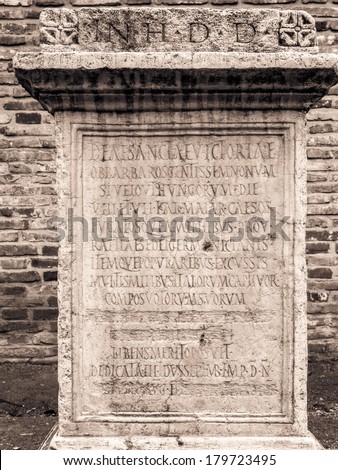 Ancient Roman Stones with Inscriptions in Augsburg, Germany / Europe