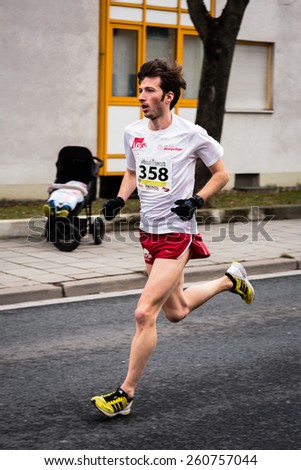 BAMBERG, GERMANY - MARCH 15 2015: Kaiserdomlauf, traditional long distance race event in the City of Bamberg in Bavaria, Germany in March 2015