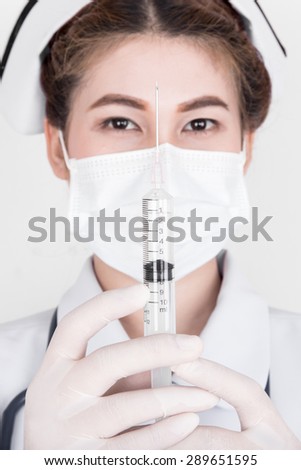 A young attractive asian nurse, model is a asian female