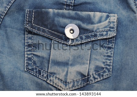 Shirt pocket blue jeans.