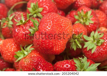 Fresh ripe perfect strawberry - food frame background