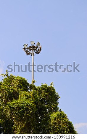 Light pole in garden