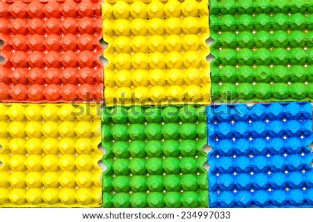 Colorful background from egg trays