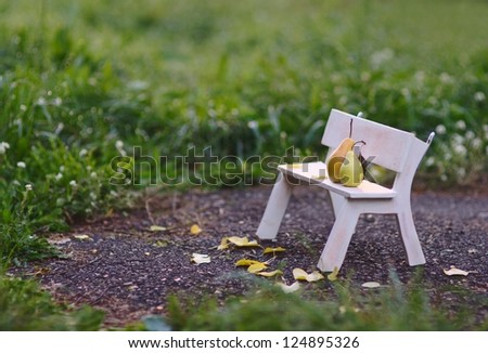 Love fruits on the bench
