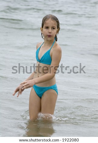 Absolutely wet bikini girl