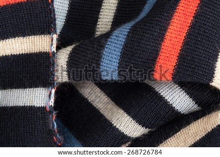 Scarf texture background, colorful  blue,red,white and black line