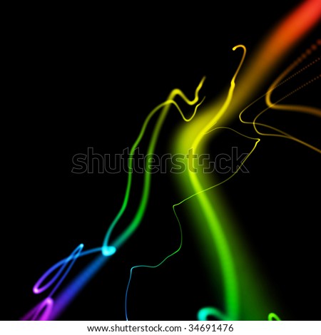 Neon Backgrounds on Bright Colorful Wavy Smooth Neon Background In Perspective Stock Photo
