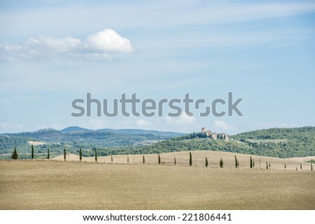 Image near Pienza with beautiful landscape in Tuscany, Italy