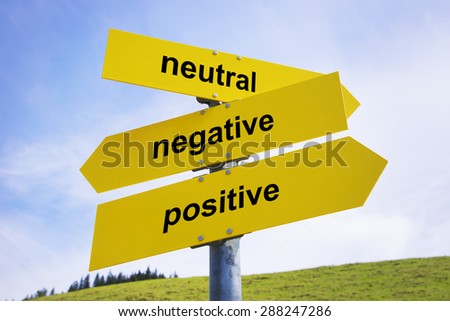 Three yellow arrow signs with caption \