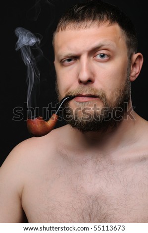 Summer Transfer Window 2013 Pt.III - Page 6 Stock-photo-the-man-smoke-the-pipe-on-black-background-55113673