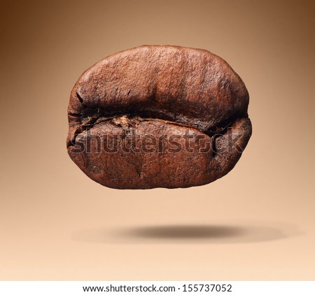 Coffee Bean On Background. File Contains A Path To Isolation.