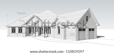House Drawing Design with detail notes