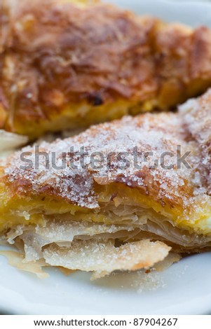 Homemade cheese pastry - Giozleme on plate