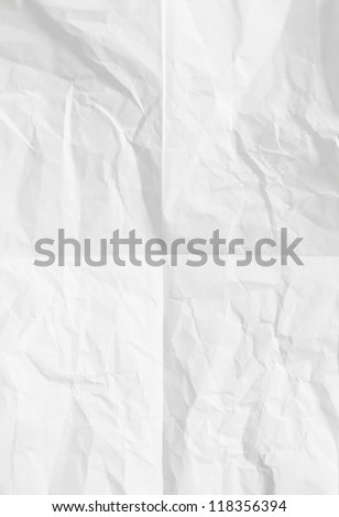 white sheet of paper folded and battered With texture.