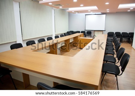 shot of an empty business meeting and conference room