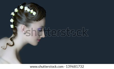 bridal hairstyle for a uniform background