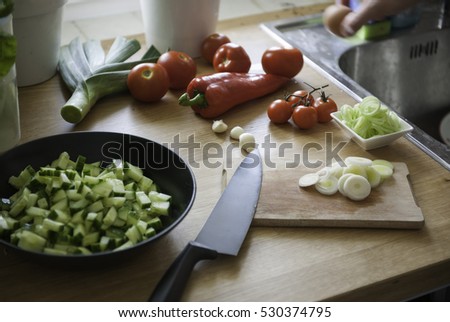 Vegetables and spices vintage border cutting board