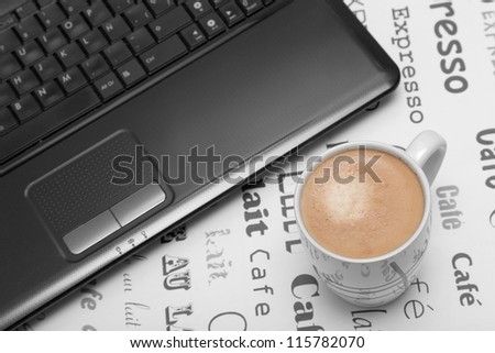 Cappuccino with a portable computer