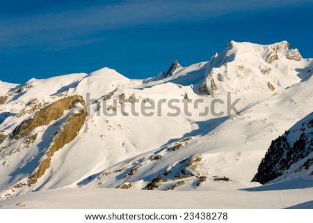 Pirinees snowed in the border of Spain-France