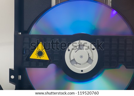Detail of CD player and disk