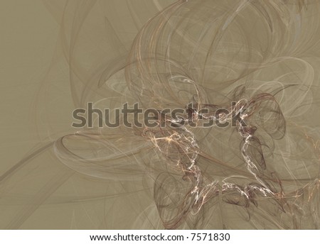 Gold and brown toned abstract fractal frame set on a golden brown background.