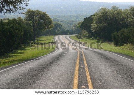 Road and trees in the Texas Hill Country