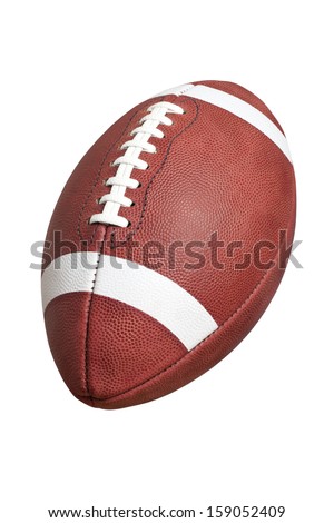 An official, leather college style football isolated on a white background
