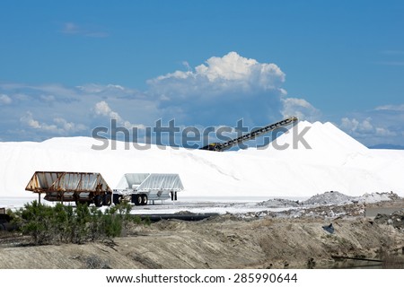Salt mine processing and heavy production crane.  Great Salt Lake, Utah, United States