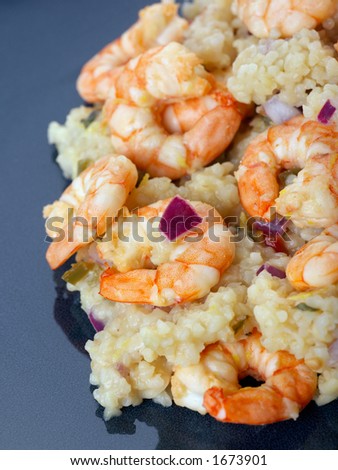 Prawn Tabboili, a delicious dish of prawns, rice, onions and spices