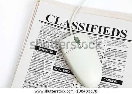 Fake Classified Ad, newspaper, business concept.