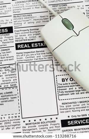Fake Classified Ad, newspaper, Real Estate concept.