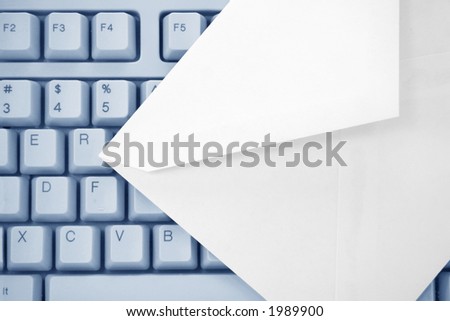 envelope and keyboard, concept of email
