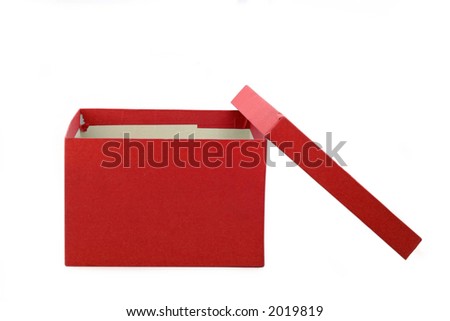 red gift box whit white background