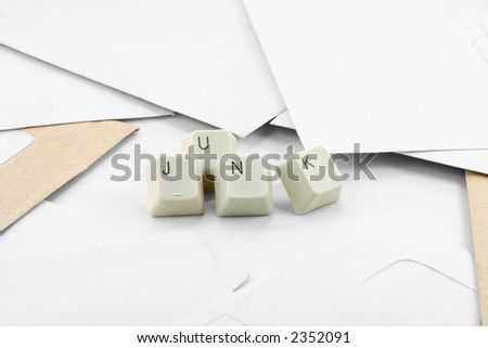 letter and keys, concept of junk mail