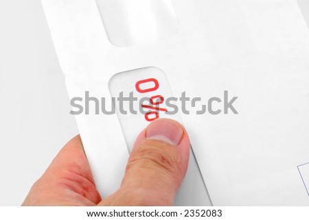 hand and envelope, concept of junk mail