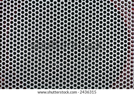 speaker close-up, silver metal net