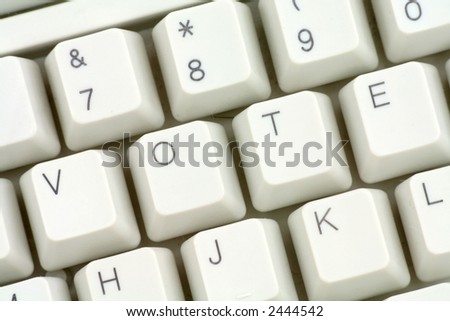 letter keys close up, concept of online vote