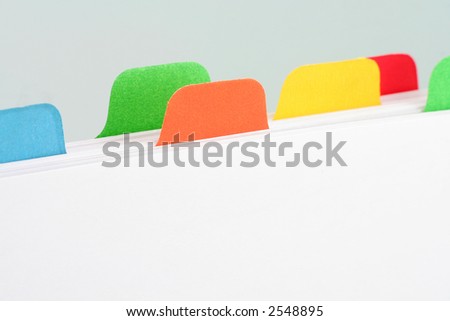 file divider, office supplies, close up
