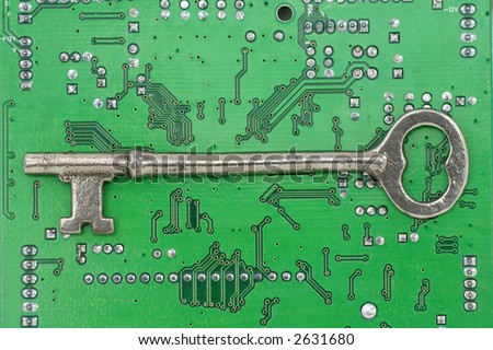 Circuit Board and key, concept of online business success
