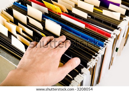 searching a file, business concept