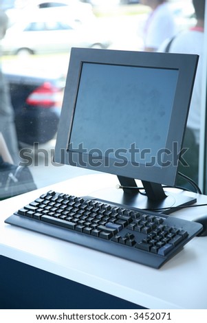 a computer at retail store