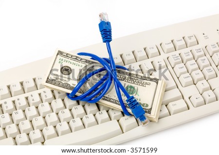 Network Connection Plug and dollars, concept of online business