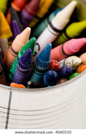 colorful Crayon close up shot