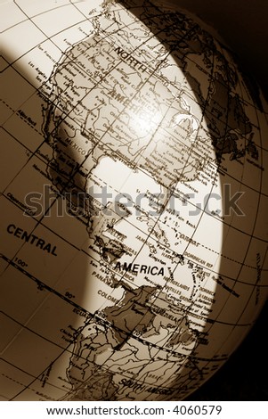 globe map close up shot