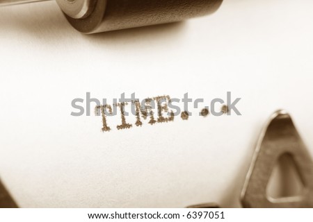 Typewriter close up shot, concept of old time